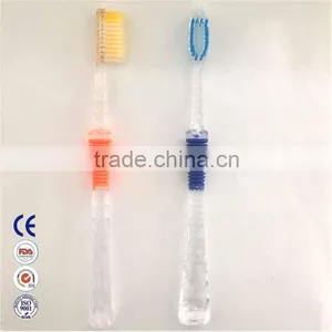 FDA Best Quality Hotel Use Adult Toothbrush, Transparent Big Handle Tooth Brushes, thumbnail-1