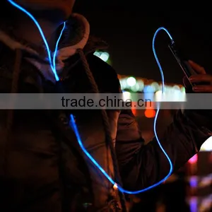 New Hot Selling Product EL Metal Stereo Noise Reduction LED Glowing Earphone thumbnail-4