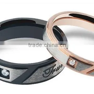 Vintage Engrave High Polished 316L Stainless Steel Wedding Band Ring for Lovers thumbnail-4