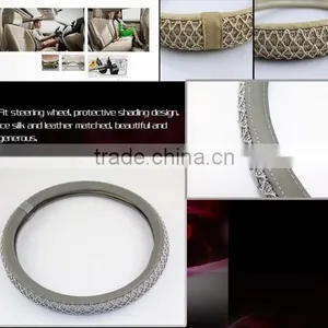 New Design Cowhide/ Genuine Leather Steering Wheel Cover thumbnail-3