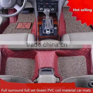 5D Green PVC Wire Coil Material 3pcs Full Set Car Mats Fit All Cars thumbnail-4