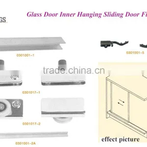 Internal Hinging Wardrobe Sliding Closet Glass Door Roller Fittings System thumbnail-1