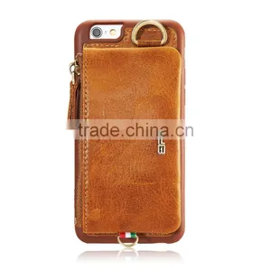 Genuine Leather Wallet Cell Phone Case for IPhone thumbnail-3