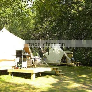 6x4m Waterproof Outdoor Cotton Canvas Luxury Camping Bell Tent thumbnail-6