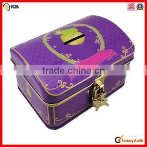 Rectangle With Lock Money Saving Metal Tin Box thumbnail-3