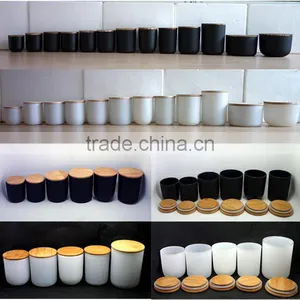 Matte Frosted Black Massage Glass Candle Holder/frosted Matte Black Glass Candle Jar/ Wholesale Glass Candle Holder thumbnail-1