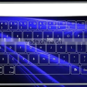 Newest Fashion Glass Touch LED Backlit Universal Wired Keyboard Transparent Glass LED Touch Keyboard thumbnail-3