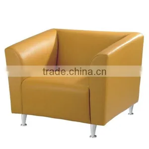 Chrome Legs Leather Sofa Brown thumbnail-1