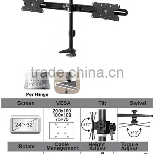 Dual LCD Monitor Arm Grommet Fixing Type Mount thumbnail-1