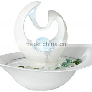 Modern Abstract White Tabletop Fountain thumbnail-2
