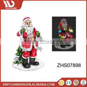 Home Decor Wholesale Craft Supplies Santa Led String Light Resin Christmas Ornaments thumbnail-2