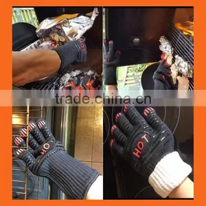 Hot Selling Long Cuff Safe and Non-Slip Textured Grip Silicone Silicone Kitchen Cooking Gloves thumbnail-6