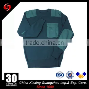 Mens Army Knitted Wool Pullover Military Sweater With Pocket thumbnail-1