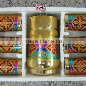 JK017 7pcs Glass Drinking Set With Gold Deco thumbnail-4