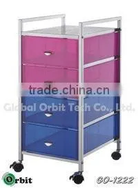 New Design Plastic Rolling Cart With Drawer, Colorful Mobile Storage Drawer Trolley thumbnail-5