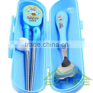 Korean Stainless Steel Baby Faltware Sets Training Chopsticks and Spoon thumbnail-3
