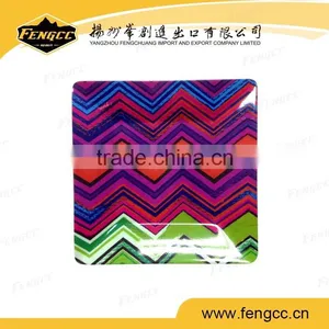 Beautiful Color Stripe Square Melamine Plates LFGB Food Quality thumbnail-1
