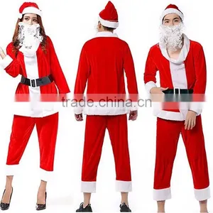 Wholesale Men and Woman Outdoor Sitting Dancing Blank Christmas Santa Claus Costume Clothing Apparel Manufactring Factory Online thumbnail-1