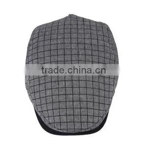 Fashion Custom Grid Fabric Hat Beret Caps Good Quality Men Cap Hat/Cap thumbnail-2
