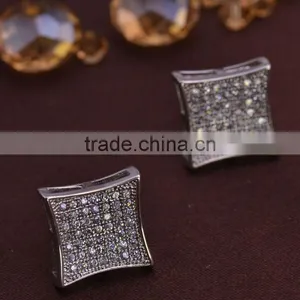 LSE854 Silver Jewelry Earrings Men Square Earring Factory thumbnail-1
