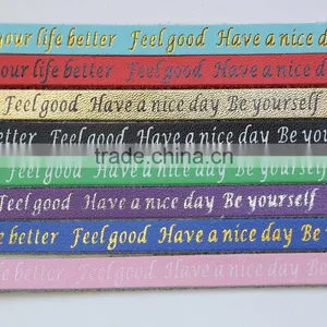 Hot Sale 2015 Leather Wrap Bracelet Custom Logo Letter Words Hand-stamped Leather Bracelet CZ Stone Pave Leather Wrap Bracelet thumbnail-5