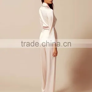 Women's Satin Pyjamas Wedding Robe Tie Waist Embroidered Sleepwear Custom Smooth And Soft Artificial Silk thumbnail-4