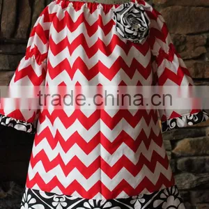 Fancy Christmas Chevron Material Baby Girls Frocks Christmas Dress For Gilrs' Dresses thumbnail-1