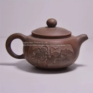 Прекрасный ручной резьбовой современный китайский круглый чайник нового дизайна thumbnail-2