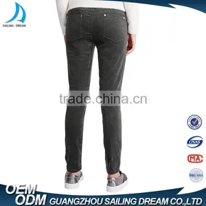OEM Custom Made New Disign Baby Girls Jeans Pure Denim Skinny Zipper Kid Jean thumbnail-3