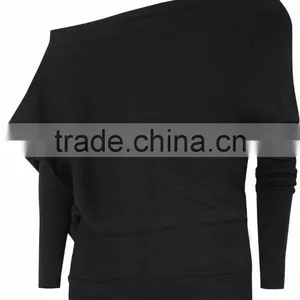 2017 New Design Girl One- Shoulder Sweater Knitted Pullover thumbnail-2