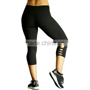 Nice Design Modern Strappy Womens Workout Leggings With Hidden Pocket thumbnail-1