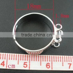 10 PCs Adjustable Silver Tone Ring Base Blank 6 Loops Findings 19mm(US 7),Jewelry thumbnail-1