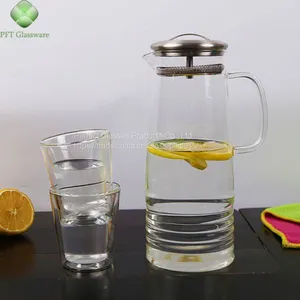 Water Bottle Wholesale Glass Bottle Wholesale Water Jug Glass Decanter Glass Bottle for Kitchen Resturant and Hotel thumbnail-5
