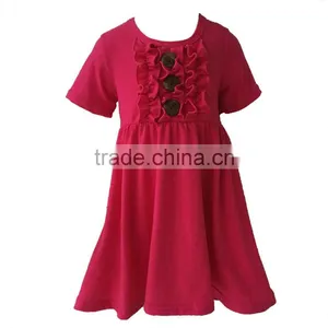 2017 New Fashion Little Girls Cotton Summer Dress Boutiqu Casual Toddlers Baby Short Sleeves Party Dress thumbnail-1