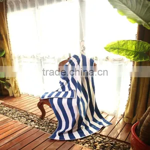 Hot Sale 100% Cotton Wholesale Stripe Hotel Pool Large Beach Towel Custom thumbnail-2