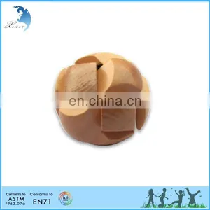 Cheap Price Custom Kongming Lock Brain Teaser Wooden 3D Football Puzzle thumbnail-6