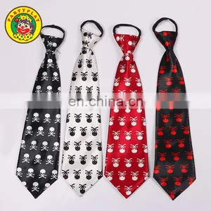 Wholesale Halloween Skull Printed Custom Ties thumbnail-3