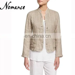 Italian Linen Women Winter Jacket thumbnail-1