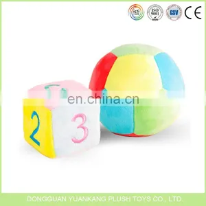 YK Educational Soft Plush Cloth Rattle Ball and Cube for Little Baby thumbnail-1