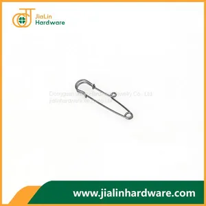 Hot Selling Silver Tone Beading Single Holes Safety Pins Brooch Arts and Crafts 1.9mm*64mm thumbnail-3