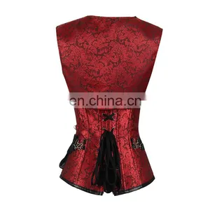 Upscale Sexy Red Mature 24 Steel Boned Tummy Cincher Corset thumbnail-2