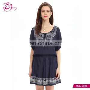 New Model Eco-Friendly 100% Viscose Cotton Floral Dress For Ladies thumbnail-1