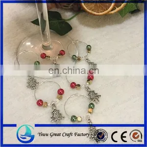 6 Christmas Tree Charms for Wine Glasses thumbnail-1