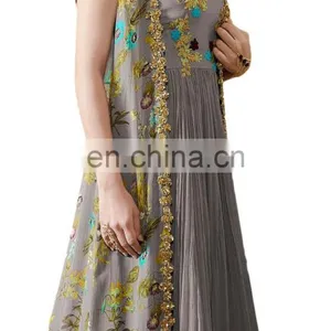 2017 Party Wear Semi Stitched Dress Material With Printed Jacket / Latest Casual Occasion Wear Anarkali Suits (anarkali Suits) thumbnail-2