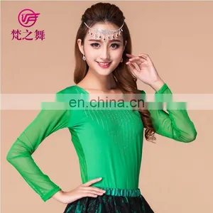 Long Sleeves Belly Dance Tops Sexy Dance Tops Western Dance Tops Belly Dance Practice Top S-3071# thumbnail-4