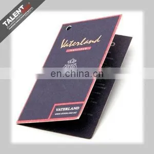 Custom Private Design Middle Folded Printed Paper Tag for Garment thumbnail-1