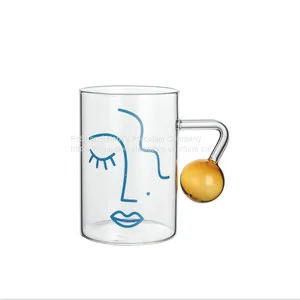 High Quality Glass Cup for Coffee and Milk Wholesale Glass Cup for the Young thumbnail-4