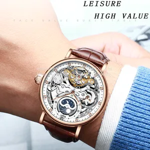 KINYUED J055 Skeleton Brand Luminous Automatic Watch Mechanical thumbnail-3