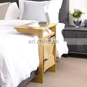 Modern Bamboo Laptop Table Bedside Laptop Table With Storage Bag thumbnail-2