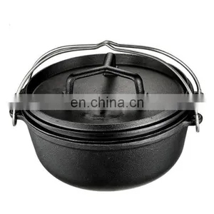 China Cast Iron Camping Pot With Black Surface and Handle thumbnail-3